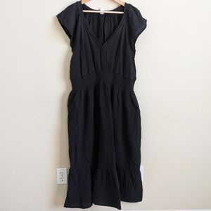 Old Navy Midi Dress XXL Smocked Tiered Gauze Flutter Sleeve V Neck Summer Casual